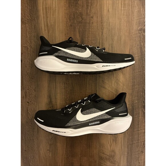 Nike Air Zoom Pegasus 41 LV Raiders Men Size 13 Black Silver White FZ5093-001 - Picture 1 of 7